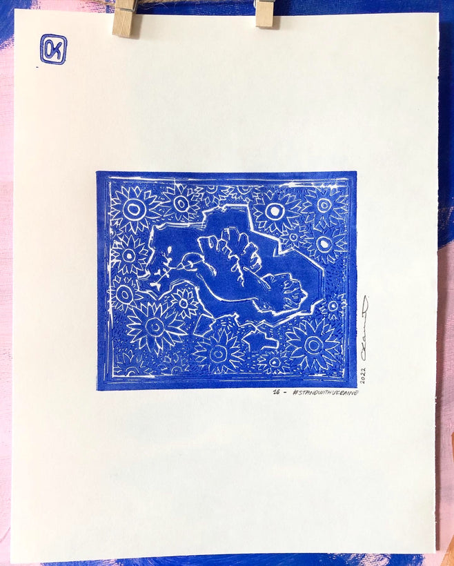 Lino Print | Linoleumstryk; #Standwithukraine